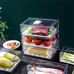 Refrigerator Organizer Drawer with Lids by Snagg A Container