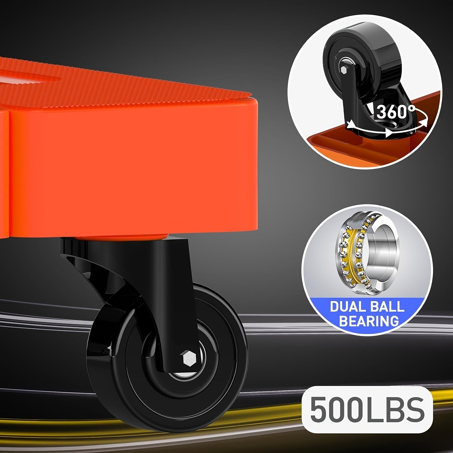 500LB Folding Hand Truck – Heavy Duty Luggage Cart with 6 Wheels & Elastic Ropes - General Tools