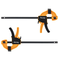 4"/6" One-Handed Bar Clamps for Woodworking – 2PCS Light-Duty Quick-Change F Clamp / Spreader