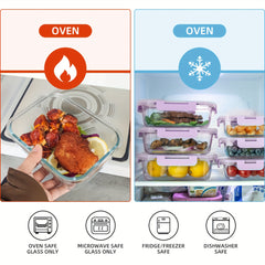 10 Pack Borosilicate Glass Meal Prep Containers by Snagg A Container