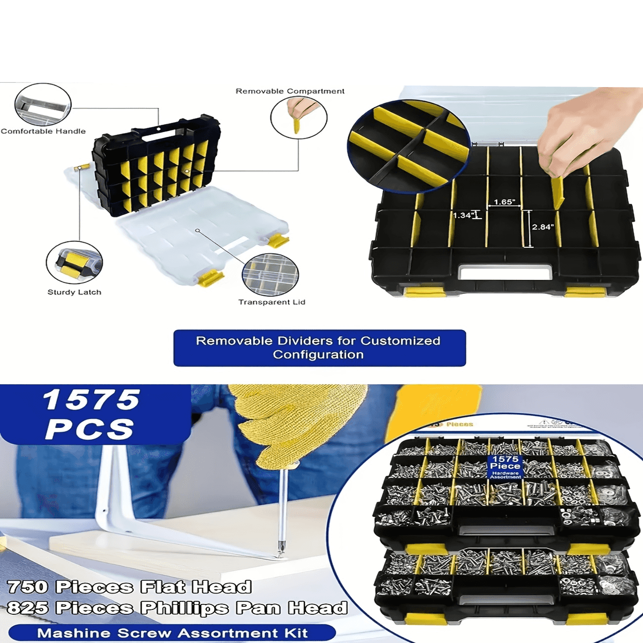 1575 Piece Stainless Steel Bolt Nut & Washer Assortment - Power Tools Gadget