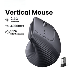 Vertical Wireless Mouse – 2.4G Ergonomic Design with 4000 DPI for PC, Laptop & Tablet by Snagg A Gaming Mouse
