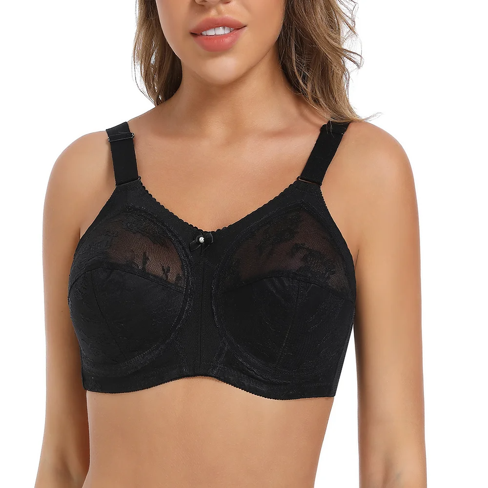 Plus Size Wire-Free Minimizer Bra | Lace Full Figure Unpadded Ultra-Thin Large Bust