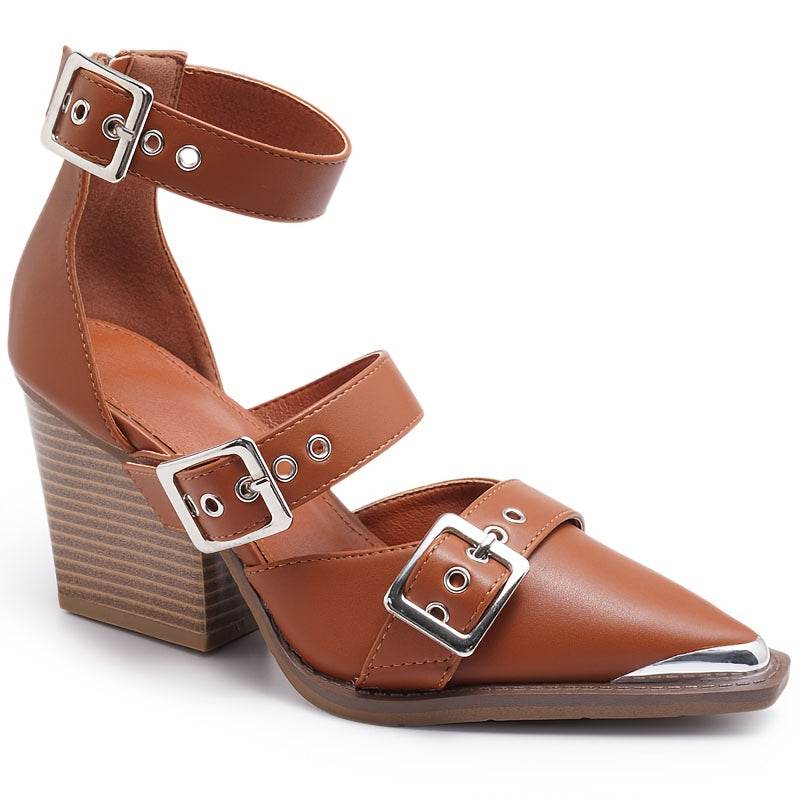 Chic Women’s High Heels with Elegant Pointed Toe & Adjustable Buckle - SnaggIt