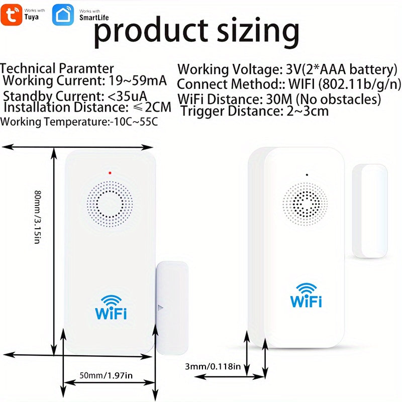 12 Pack WiFi Door & Window Sensors by Snagg A Sensor Alarm