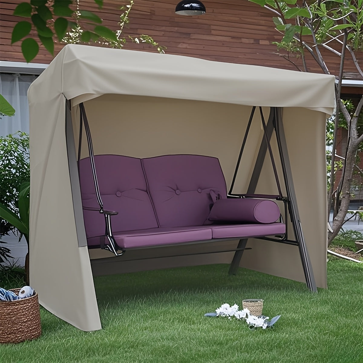 Beige Oxford Swing Chair Cover by Snagg A Canopy Tent