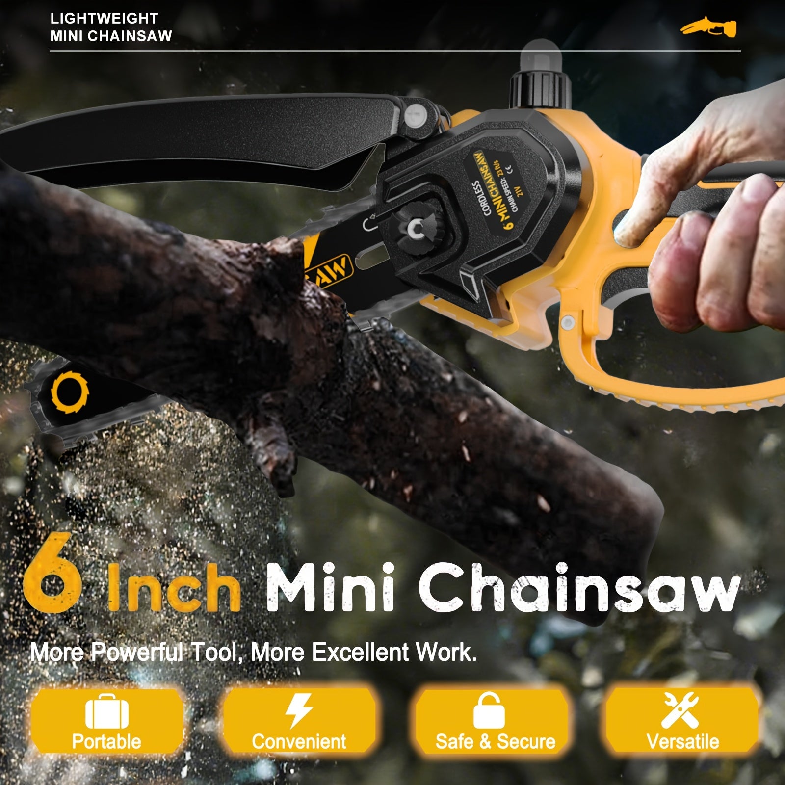 6-Inch Cordless Mini Chainsaw