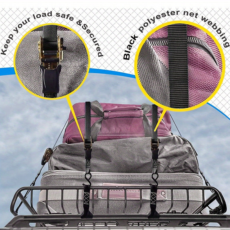 4pcs Heavy Duty Ratchet Straps by Snagg A Ratchet Strap