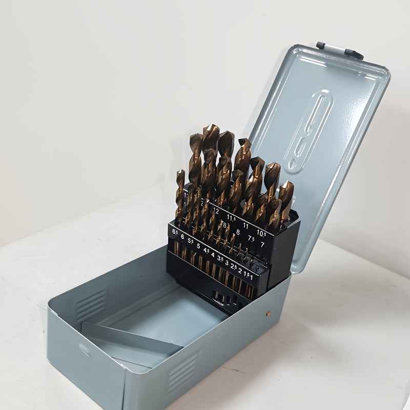 25 Piece HSS Twist Drill Bit Set — 1 - 13mm High Hardness Bits - Sky Gray / 25pcs/set - Power Tools Gadget