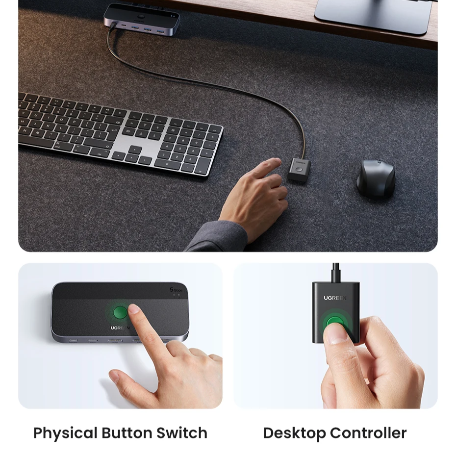 USB 3.0 KVM Switch 2 PC Sharing Hub for Keyboard, Mouse, Printer & Up to 4 USB Devices by Snagg A USB Switch