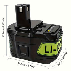 4 Pack 18 V 12.0 Ah Lithium-Ion Batteries — High Capacity Replacement for Ryobi 18 V ONE+ Cordless Tools