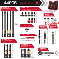 58PCS Impact Screwdriver & Drill Bit Tool Set – Magnetic Bits, Mini Wrench, Socket Drivers, Step Drill & Bit Holders