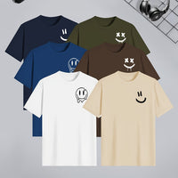 Men’s 6-Pack Happy Face T-Shirts – Summer Casual Comfort by Snagg A Shirt