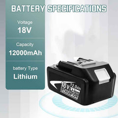 1 / 2 / 4 Pack 18 V 12.0 Ah Lithium-Ion Batteries — Replacement for Makita 18 V Cordless Tools