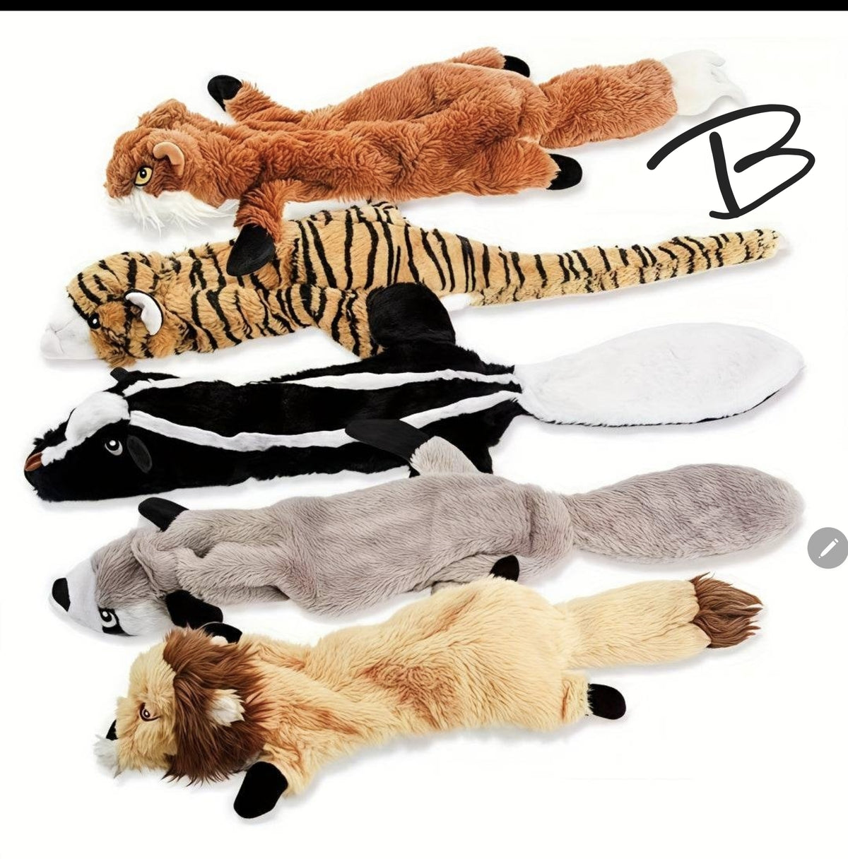 5PCS No-Stuffing Squeaky Plush Dog Toys by Snagg A Toy