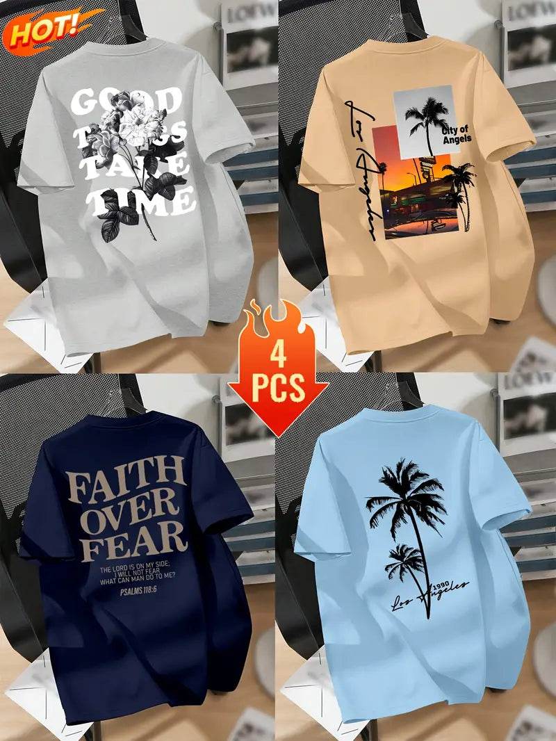 4pcs Men’s Outdoor Sports T-Shirts - SnaggIt