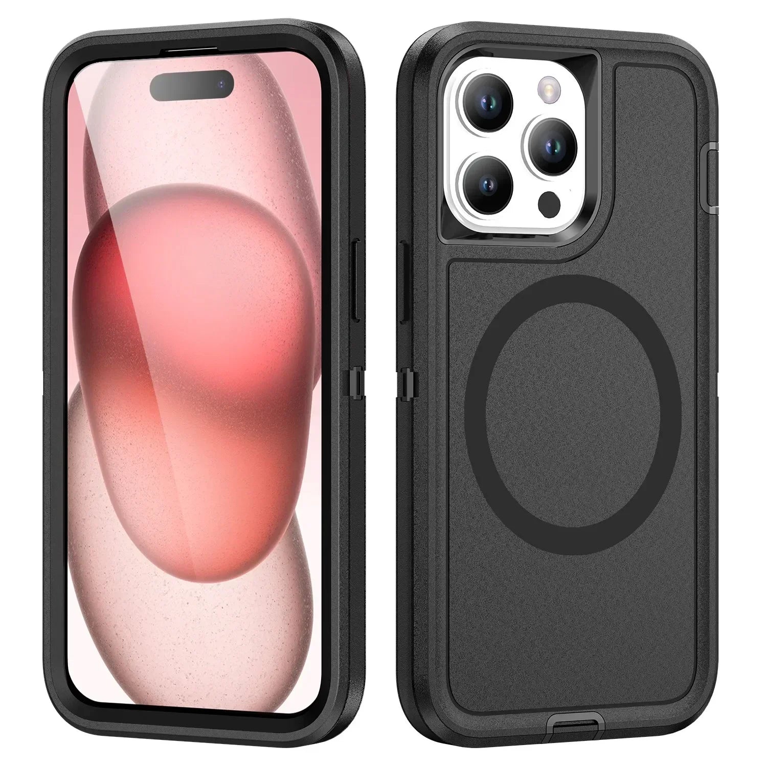 Full-Body Silicone Shockproof iPhone Case | Heavy-Duty Protection for iPhone 14–16 Pro Max