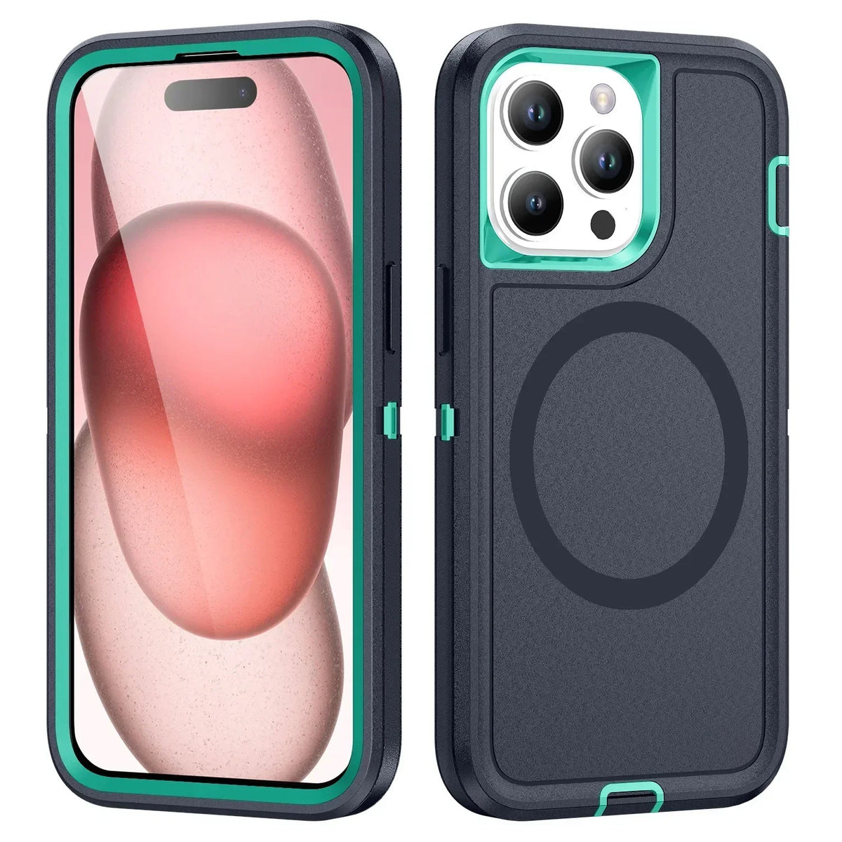 Full-Body Silicone Shockproof iPhone Case | Heavy-Duty Protection for iPhone 14–16 Pro Max